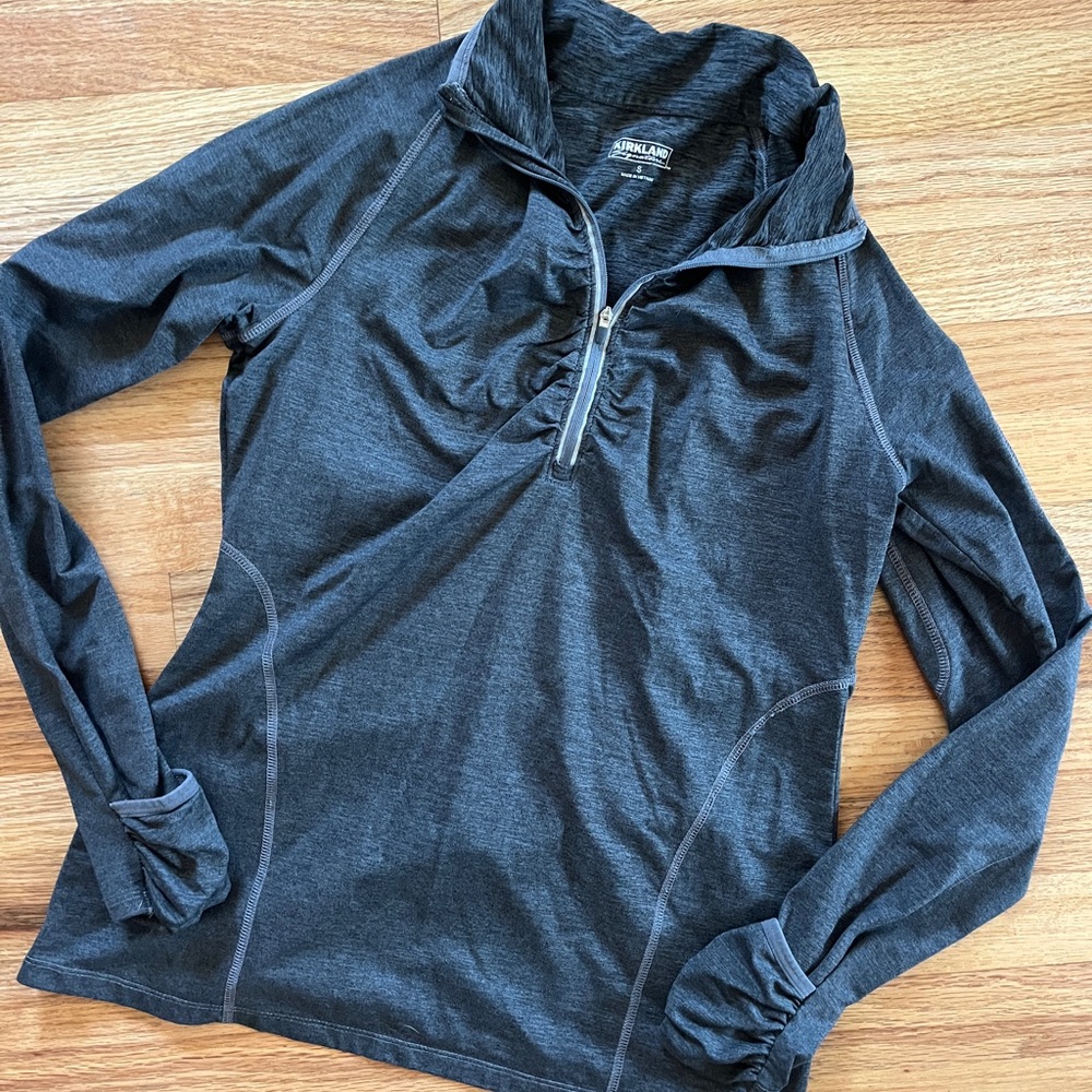 Kirkland Signature Heathered Dark Gray Performance Half-Zip